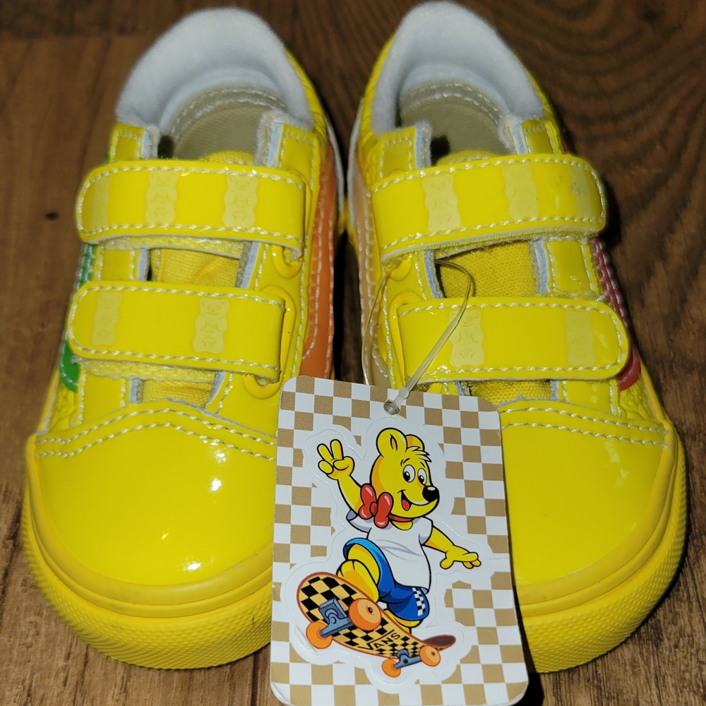 Vans Haribo Golden Bears Kids 4C Yellow Velcro Sneakers Off The Wall
